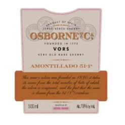 Osborne VORS Amontillado 51-1a 1830 VORS Sherry (500ML) -WINE Sales zecs8kvwlftuhslymm45